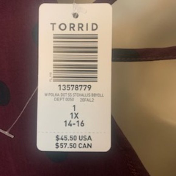 π₯π€π Get Noticed in Style! ππ€π₯ Adorable Burgundy Torrid Top size 1X - Picture 12 of 12
